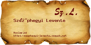 Széphegyi Levente névjegykártya