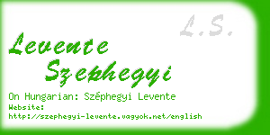 levente szephegyi business card